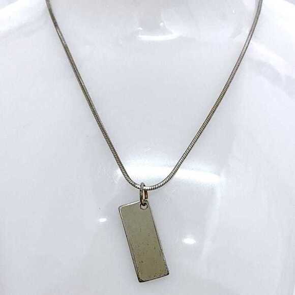 Christian Dior Necklace ec-21018 Silver Pink Trotter Bar Metal Plate Women's ...
